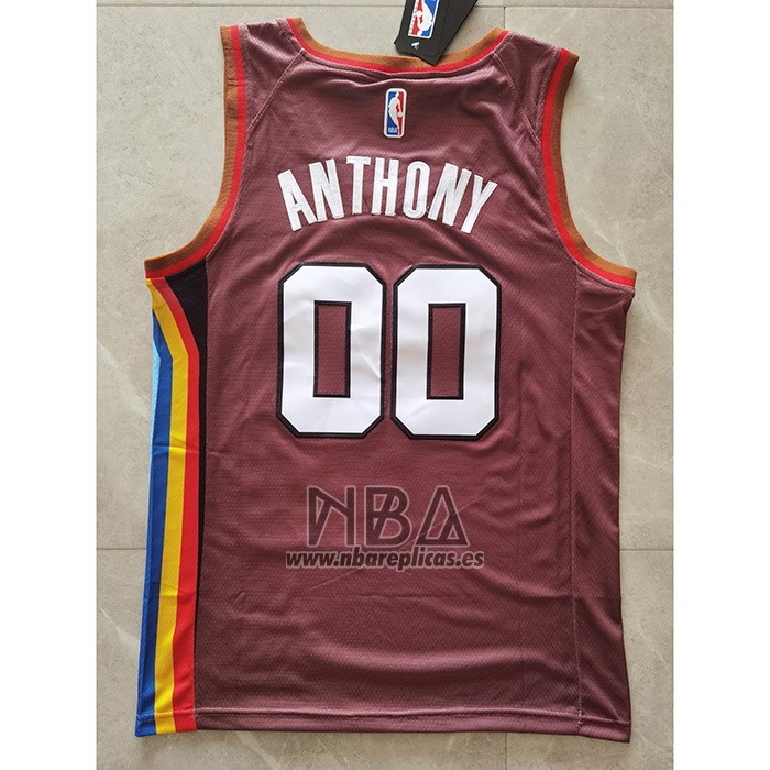 Camiseta Portland Trail Blazers Carmelo Anthony NO 00 Ciudad 2020-21 Marron